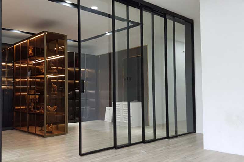 Vách ngăn phòng bằng cửa trượt siêu êm hệ slim